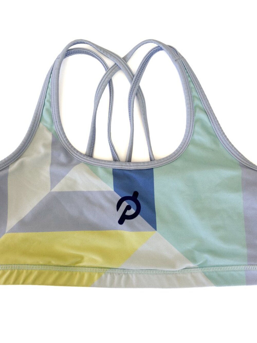 Peloton x WITH Geometric Sports Bra Size M Blue Green Low Impact